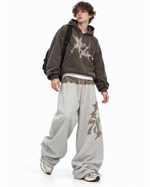 patchwork wide-leg scimitar pants