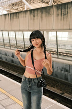 Retro plaid lace suspenders (women's)