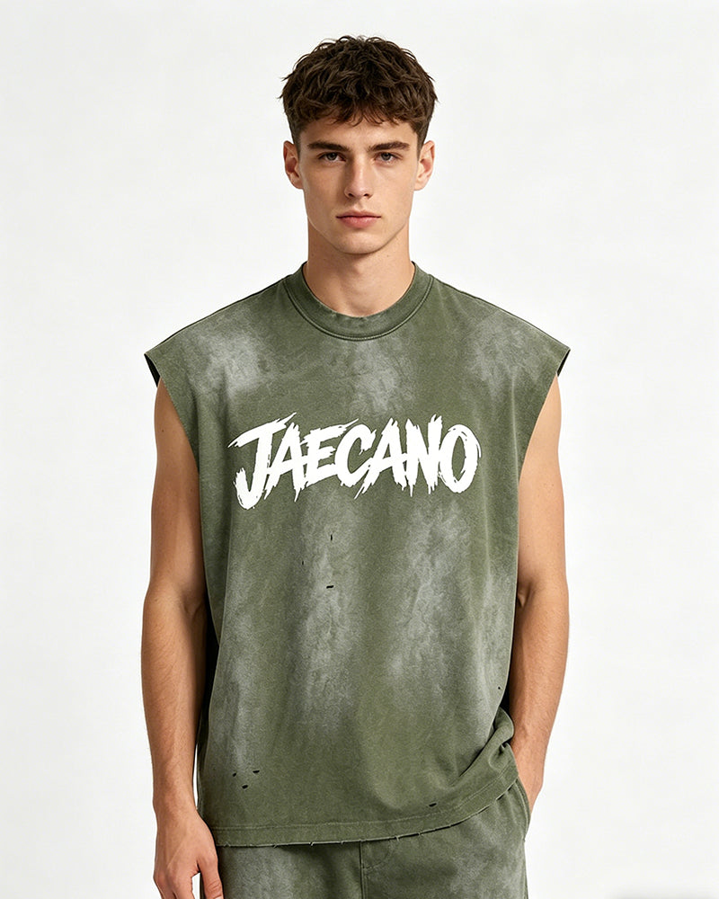 復古做舊無袖T恤