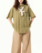 Cute short-sleeved shirt with pendant