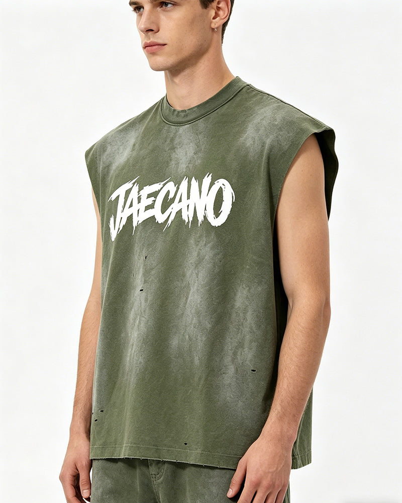 復古做舊無袖T恤