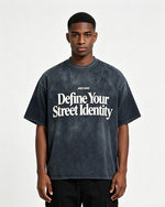 復古做舊印花短袖