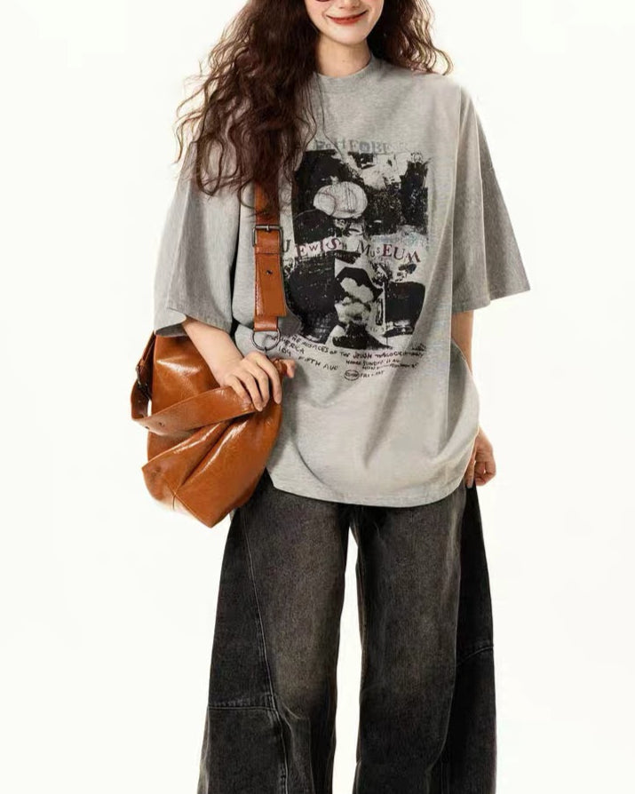 워시드 디스트레스드 반팔