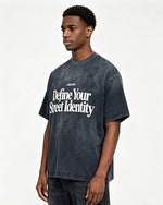 復古做舊印花短袖