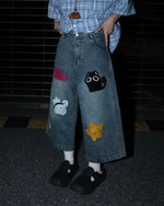 趣味刺綉牛仔褲