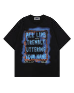 レトロなレタープリントの半袖シャツ