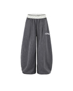 Patchwork waistband casual trousers