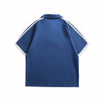 Stripe embroidered polo short sleeves