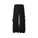 Vintage denim patchwork trousers