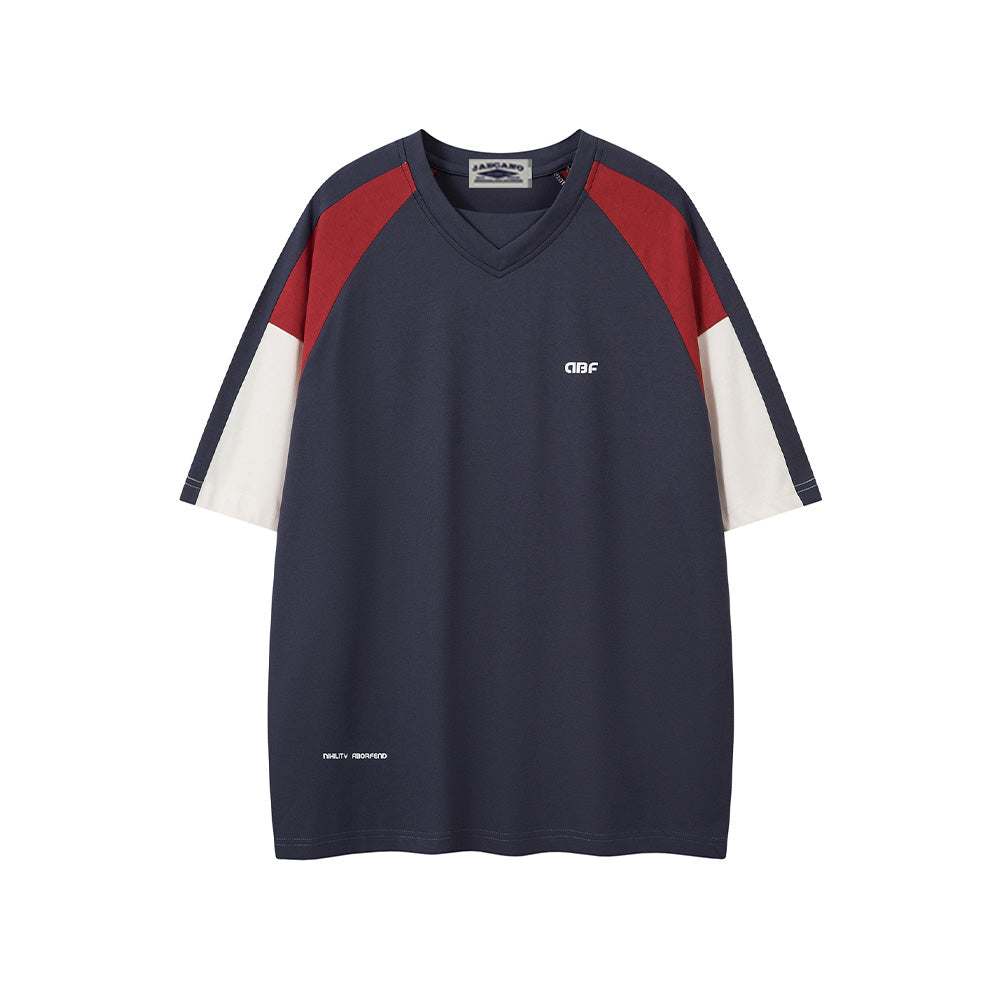 Contrast print short sleeves