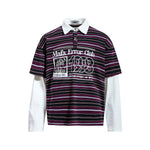 Color-blocked faux two-piece long-sleeved top