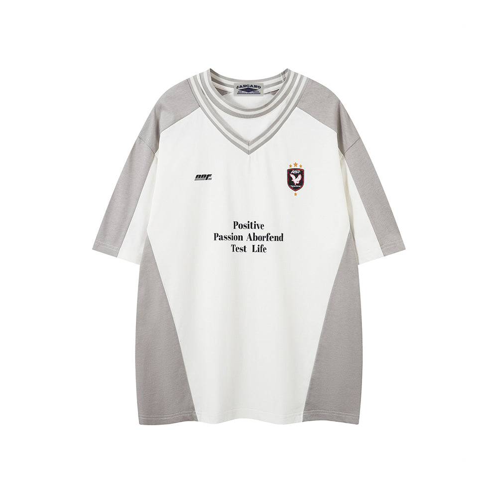 장식 프린트 반팔 셔츠