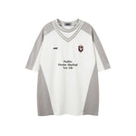 장식 프린트 반팔 셔츠