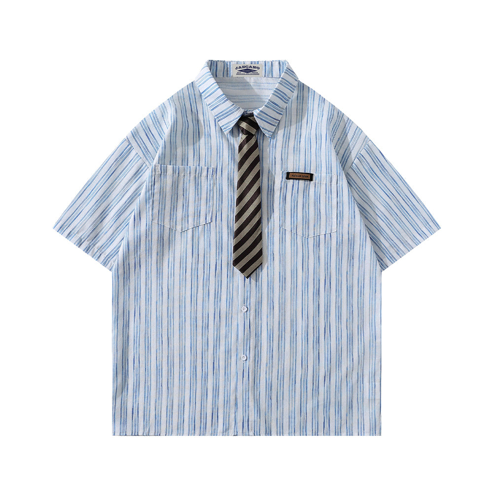 Striped loose casual shirt