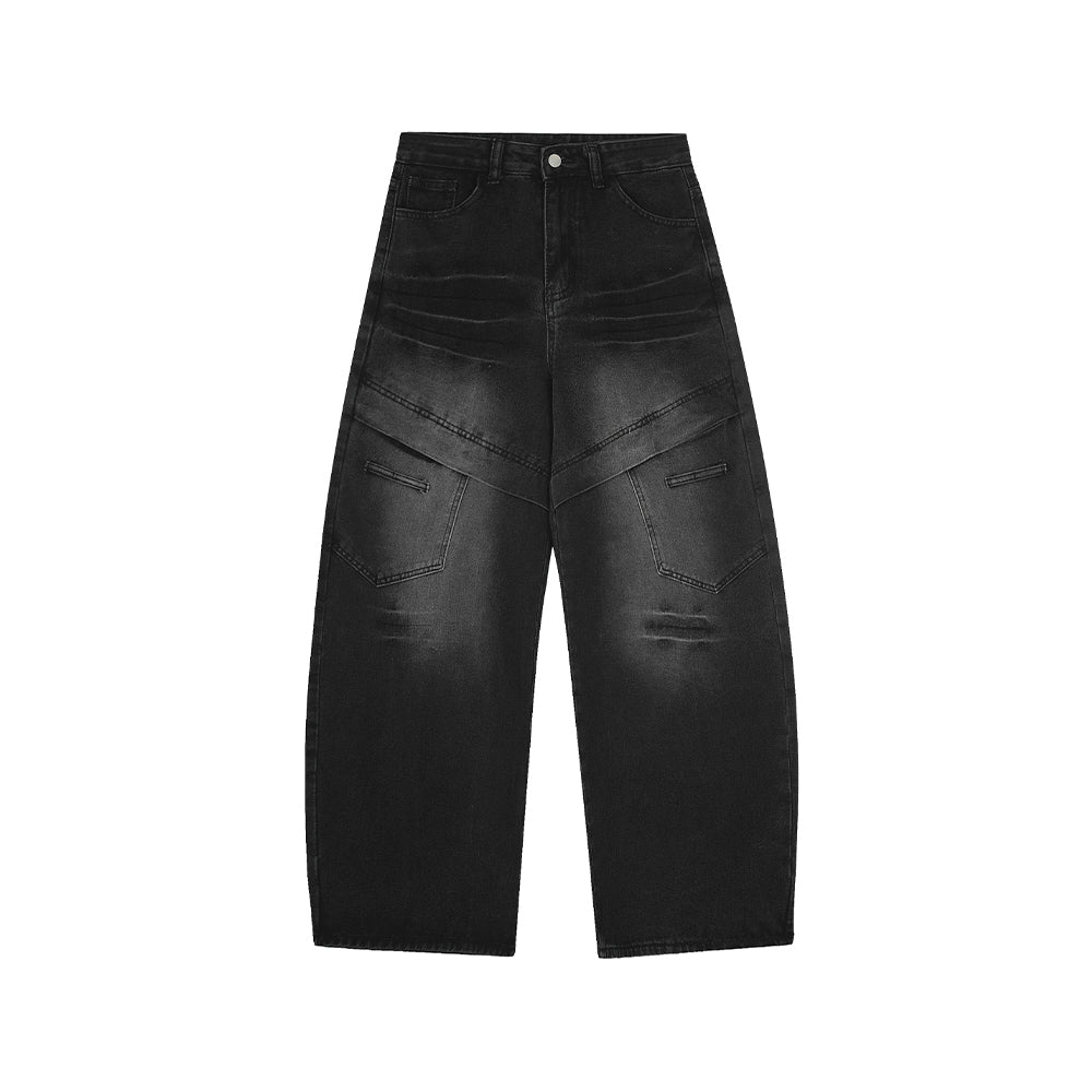 復古個性牛仔長褲