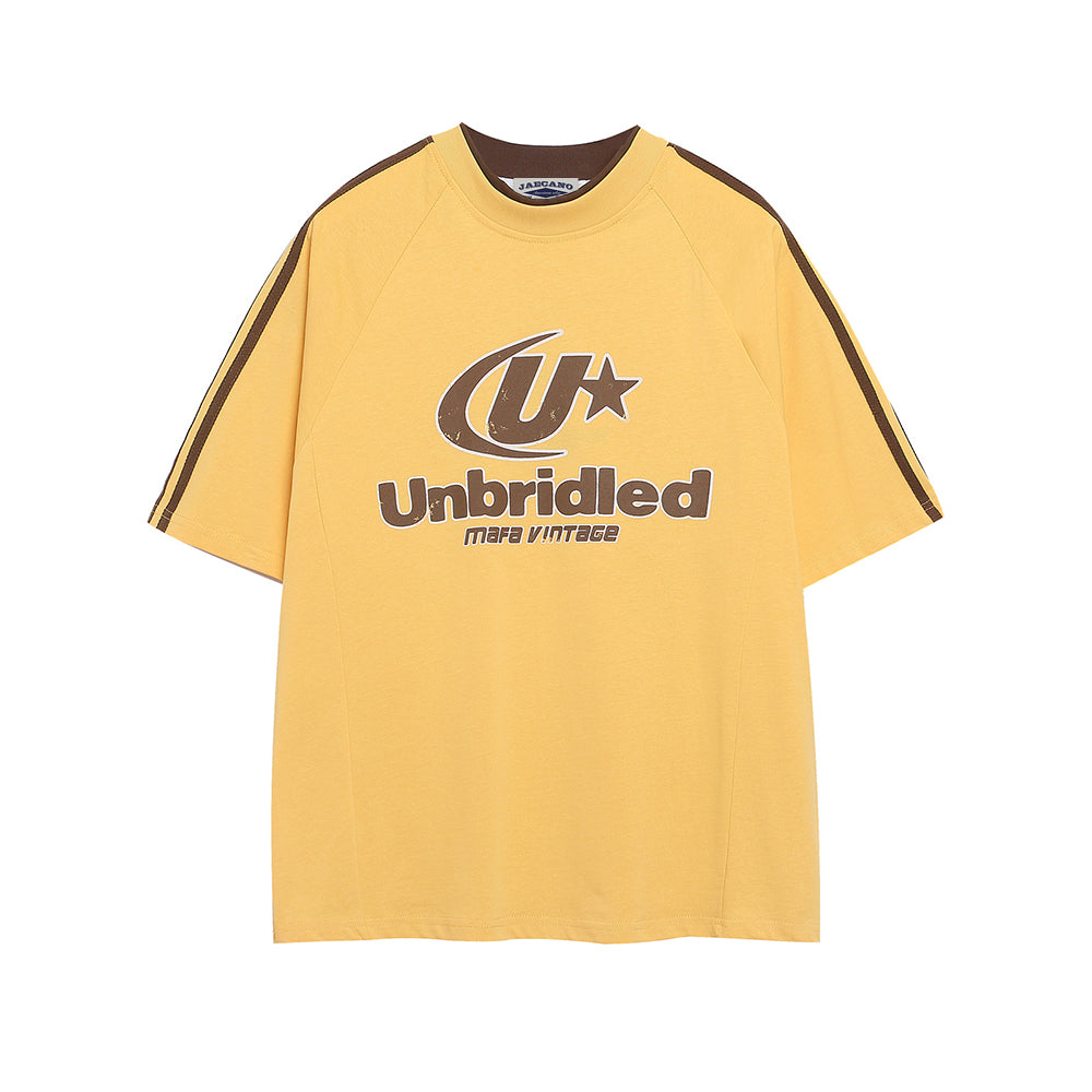 Retro contrast short sleeves