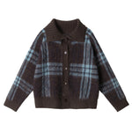 Plaid lapel short jacket