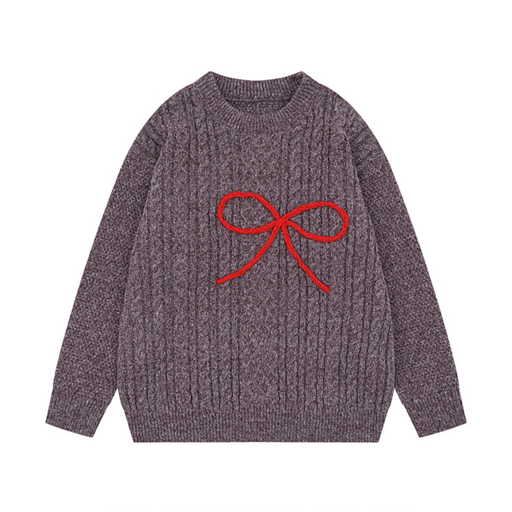 蝴蝶結麻花毛衣
