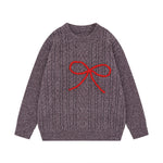 蝴蝶結麻花毛衣