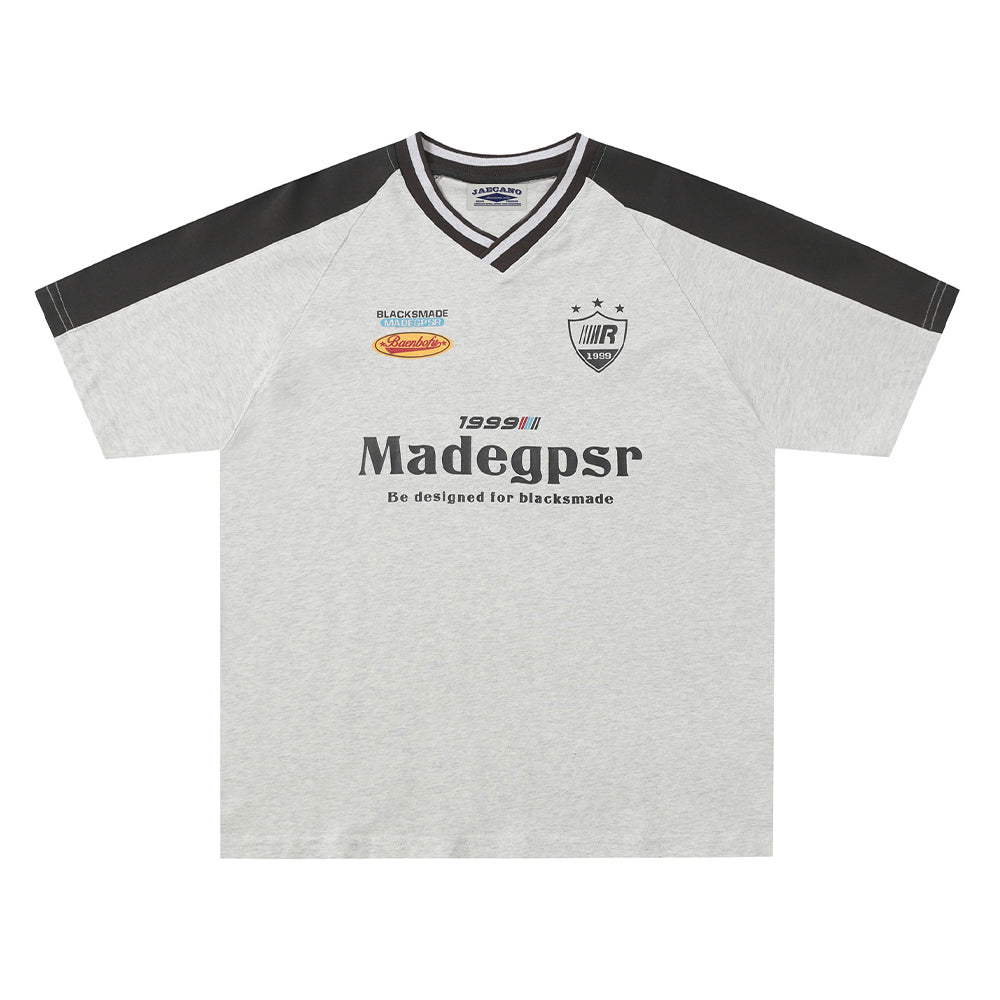 레트로 콘트라스트 반소매