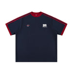 Simple color block round neck short sleeves