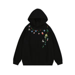 Floral embroidered sweatshirt hoodie