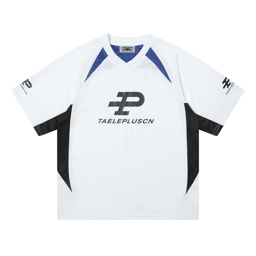 레트로 스포츠 콘트라스트 반팔