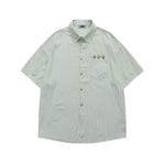 embroidered striped short-sleeved shirt
