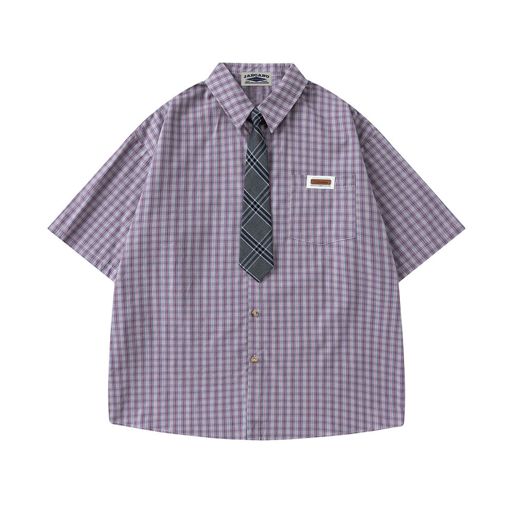 Preppy Plaid Short Sleeve Shirt