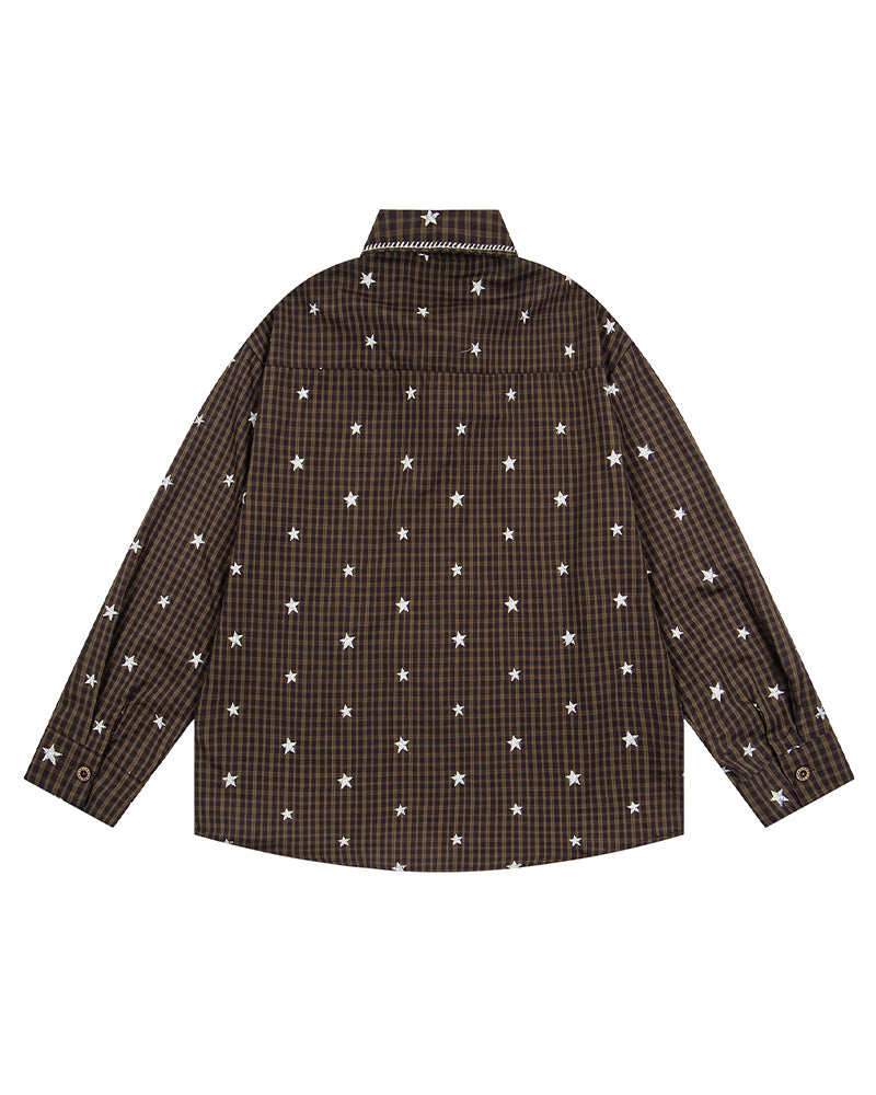 Star-patterned long-sleeved shirt
