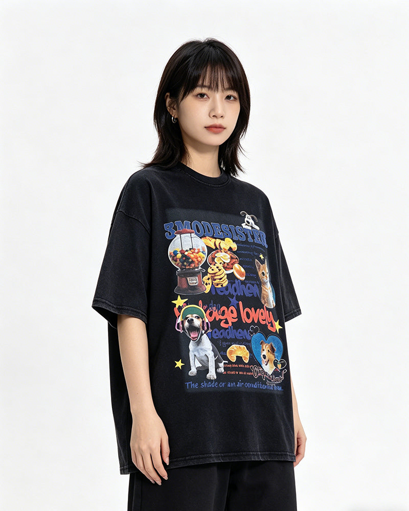 レトロプリント半袖