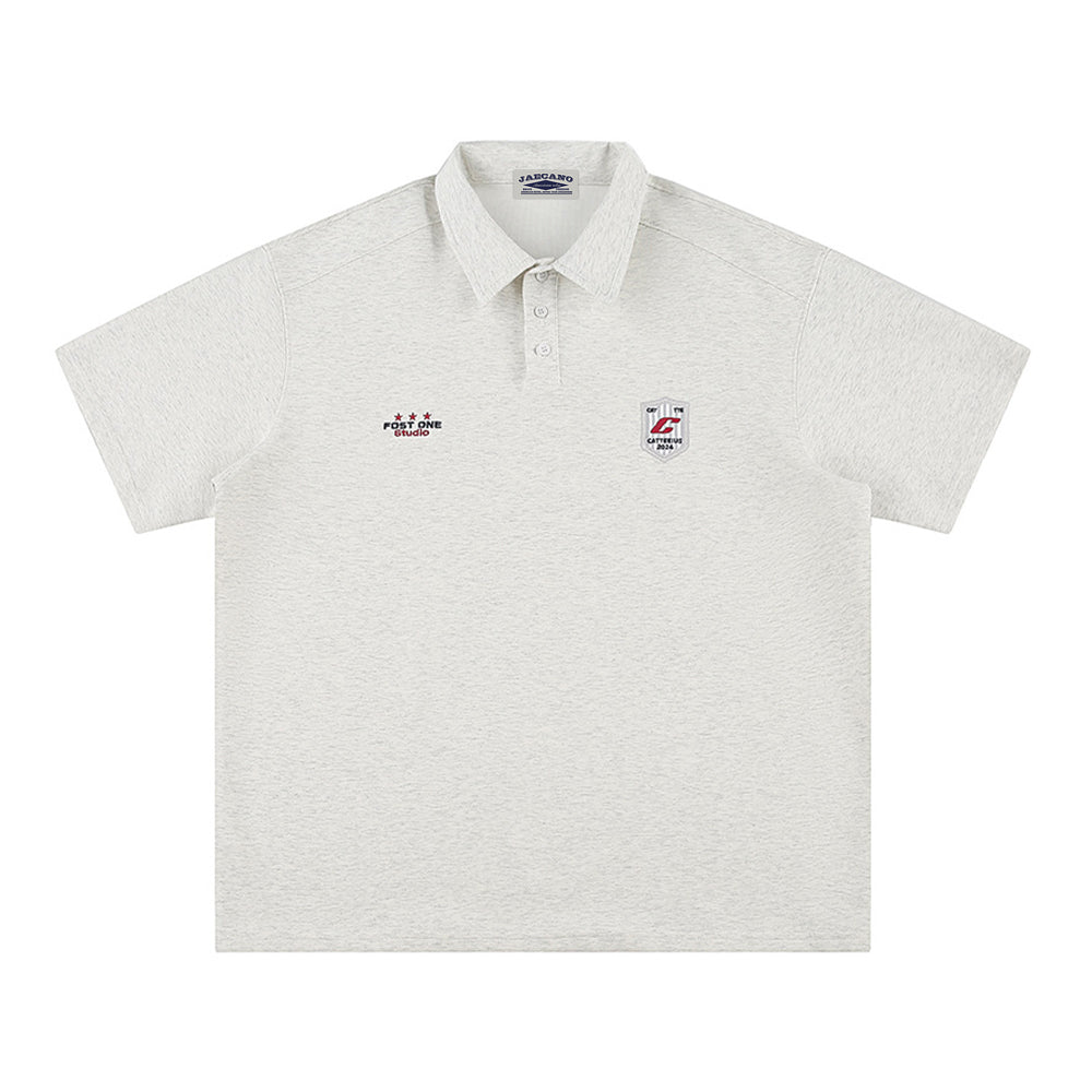 Retro solid color polo short sleeve