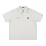 Retro solid color polo short sleeve
