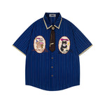 Cartoon Embroidered Short-Sleeve Shirt