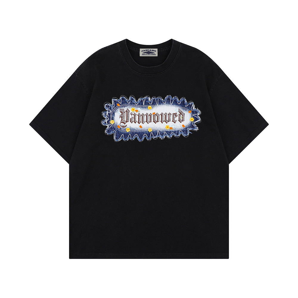 패치워크 자수 반소매