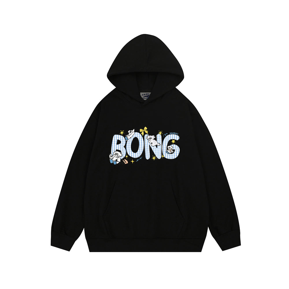 卡通刺綉連帽衛衣