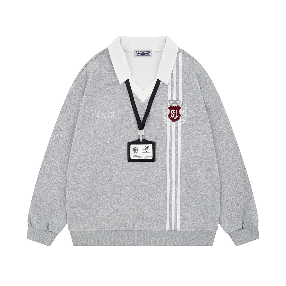 假兩件學院風衛衣