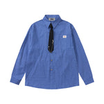 復古格子長袖襯衫