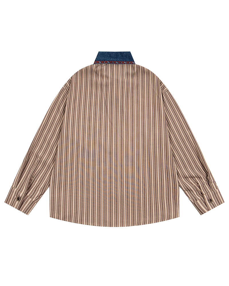 Floral Embroidered Long-Sleeved Shirt