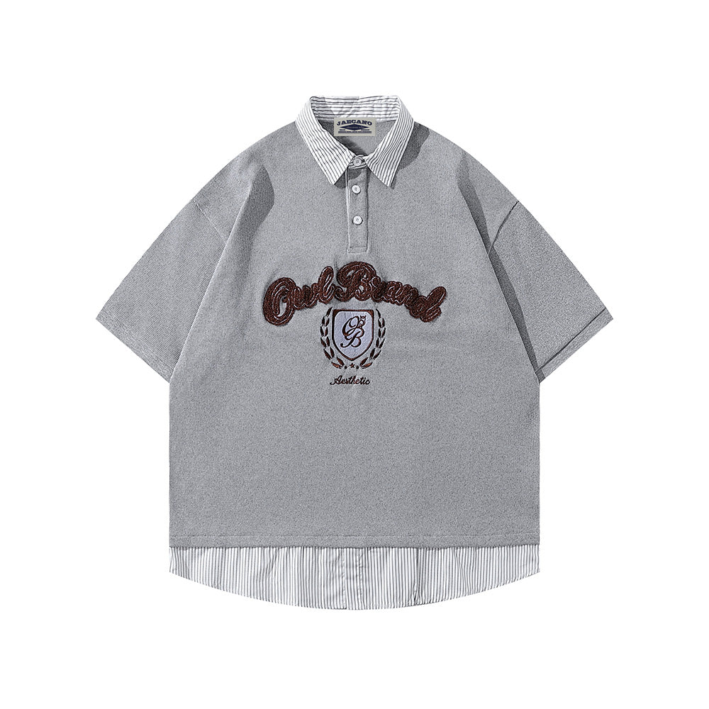 假兩件翻領短袖