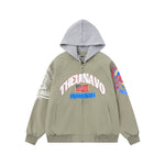 embroidered hooded jacket