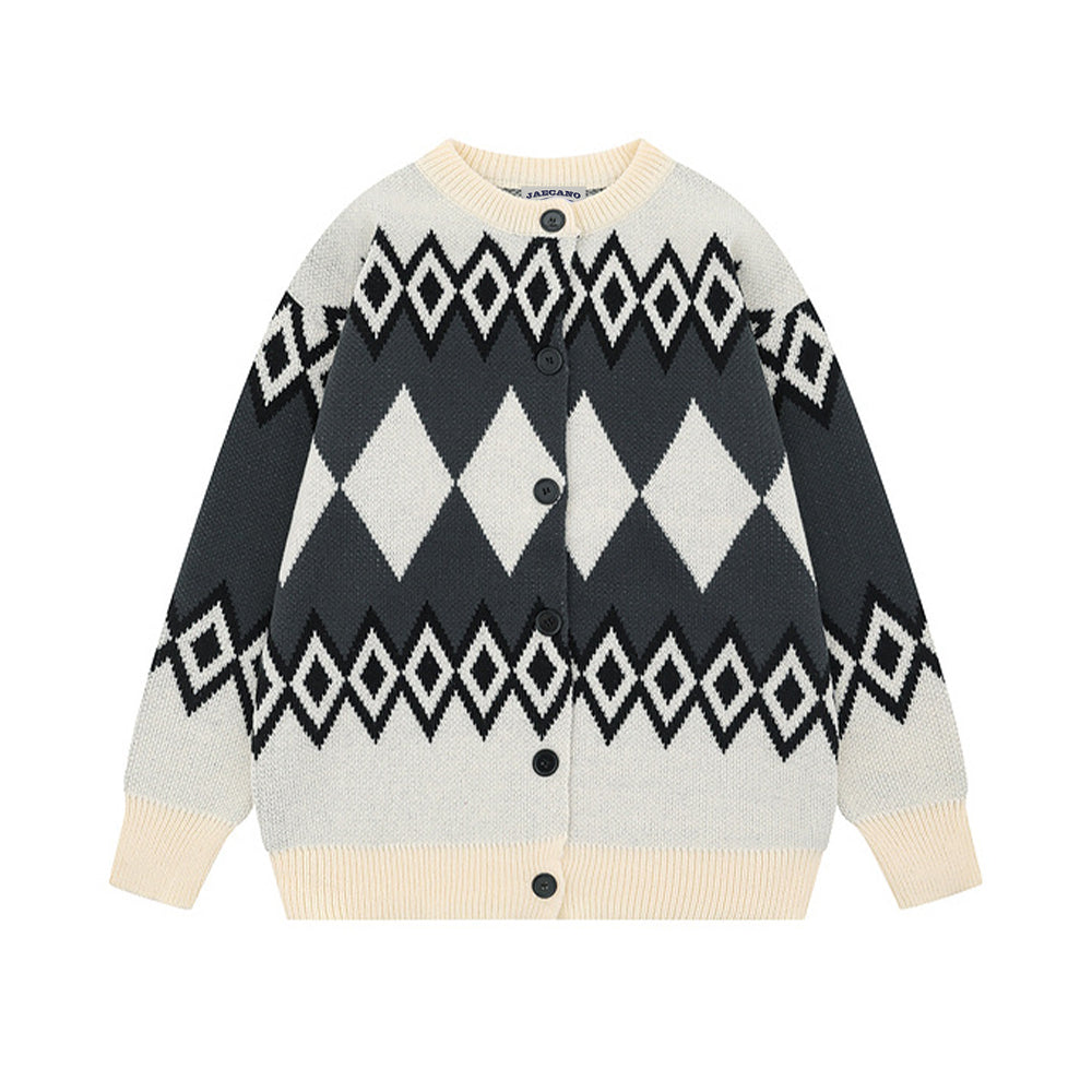 diamond-knitted jacket