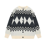 diamond-knitted jacket