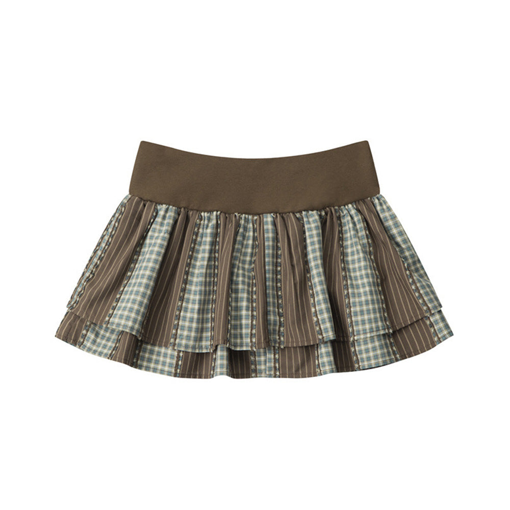 Plaid pleated skirt