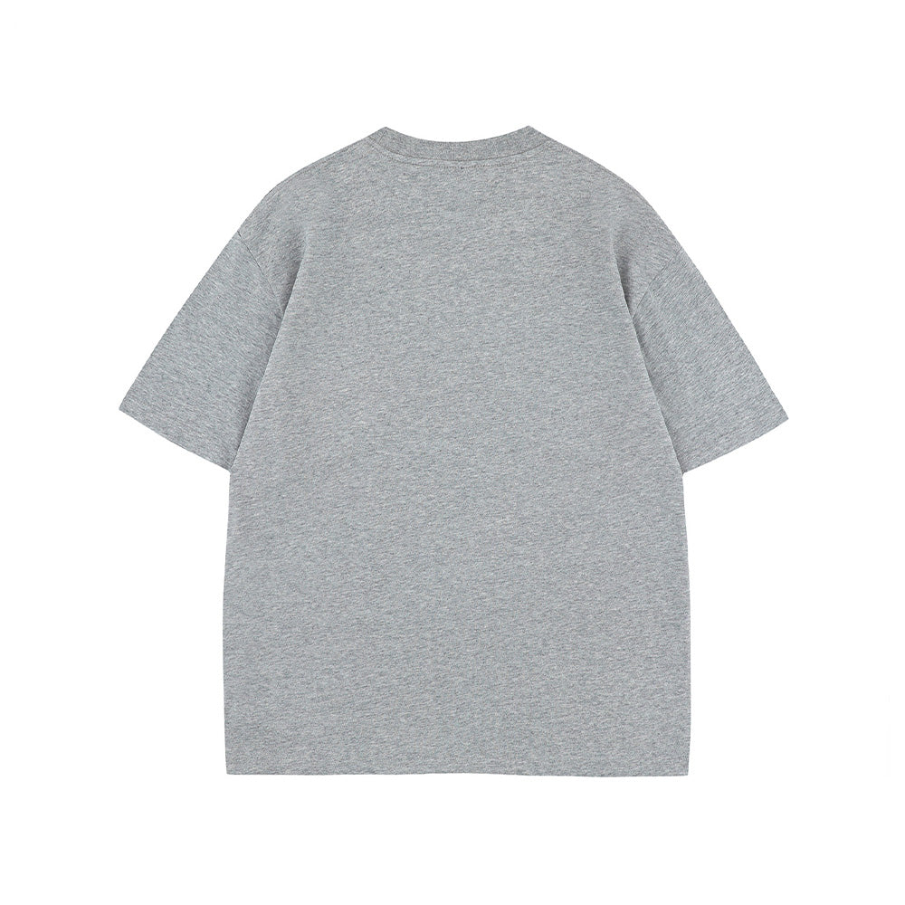 대조적인 컬러 스티칭 짧은 소매