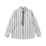 條紋長袖襯衫