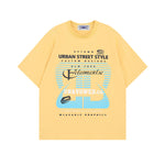 Retro letter print short sleeves