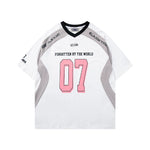 스포츠 스타일 패치워크 반팔