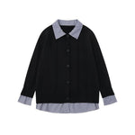 가짜 투피스 스플라이스 커플 스웨터