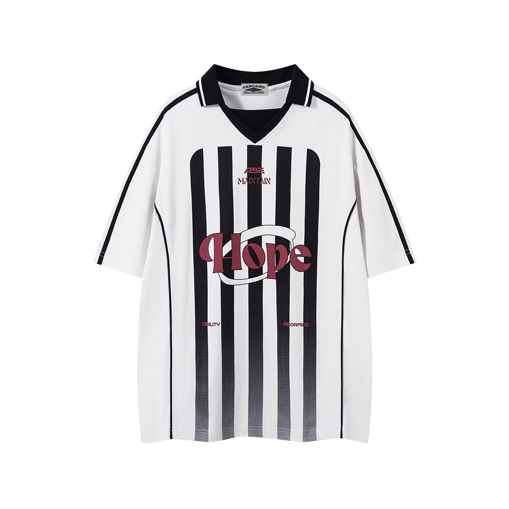 레트로 스트라이프 레터 반팔